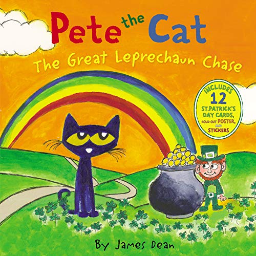 Product Cover Pete the Cat: The Great Leprechaun Chase: Includes 12 St. Patrick's Day Cards, Fold-Out Poster, and Stickers!