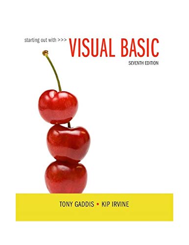 Product Cover Starting Out With Visual Basic (7th Edition)