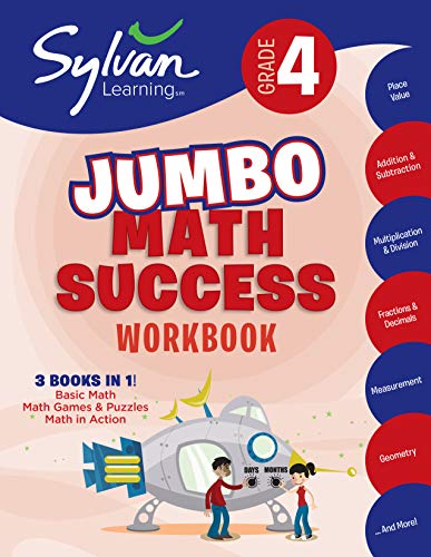 Product Cover 4th Grade Jumbo Math Success Workbook: Activities, Exercises, and Tips to Help Catch Up, Keep Up, and Get Ahead (Sylvan Math Jumbo Workbooks)