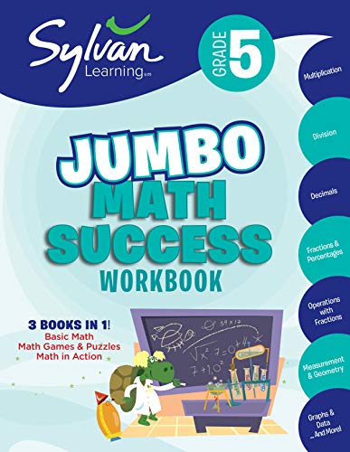Product Cover 5th Grade Jumbo Math Success Workbook: Activities, Exercises, and Tips to Help Catch Up, Keep Up, and Get Ahead (Sylvan Math Jumbo Workbooks)