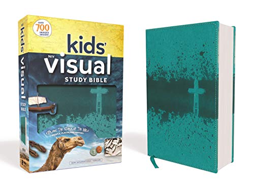 Product Cover NIV, Kids' Visual Study Bible, Leathersoft, Teal, Full Color Interior: Explore the Story of the Bible---People, Places, and History