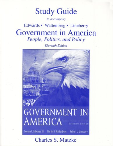 Product Cover Government in America: People, Politics and Policy Study Guide