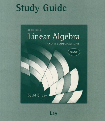 Product Cover Study Guide to Linear Algebra and Its Applications, 3rd Edition