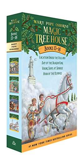 Product Cover Magic Tree House Boxed Set, Books 13-16: Vacation Under the Volcano, Day of the Dragon King, Viking Ships at Sunrise, and Hour of the Olympics