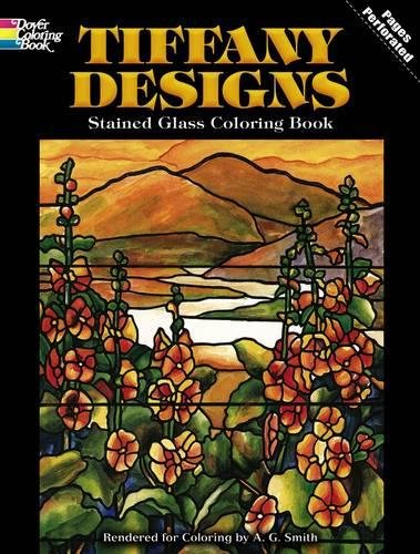 Product Cover Tiffany Designs Stained Glass Coloring Book (Dover Design Stained Glass Coloring Book)