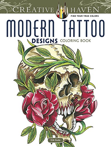 Product Cover Creative Haven Modern Tattoo Designs Coloring Book (Creative Haven Coloring Books)