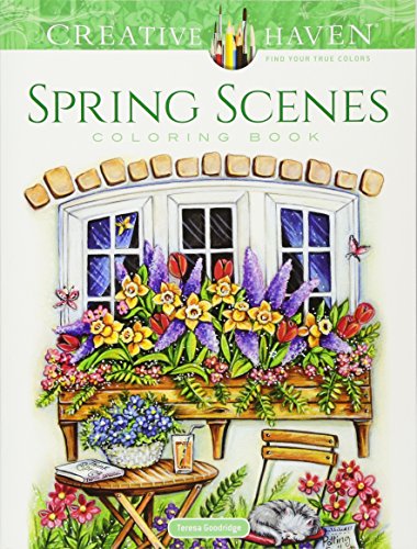Product Cover Creative Haven Spring Scenes Coloring Book (Creative Haven Coloring Books)