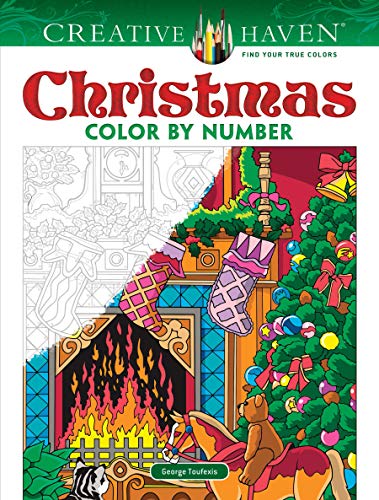 Product Cover Creative Haven Christmas Color by Number (Creative Haven Coloring Books)
