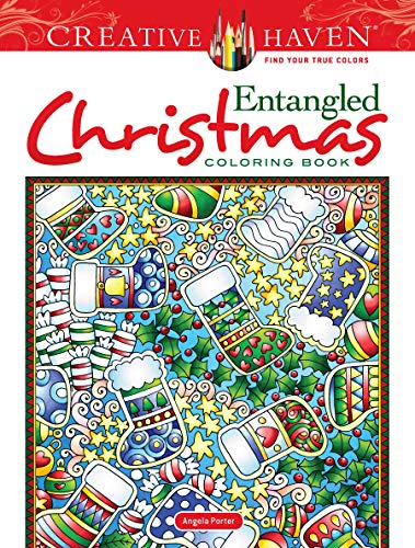 Product Cover Creative Haven Entangled Christmas Coloring Book (Creative Haven Coloring Books)