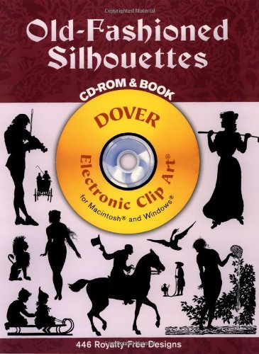Product Cover Old-Fashioned Silhouettes (Dover Electronic Clip Art) (CD-ROM and Book)