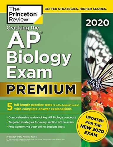 Product Cover Cracking the AP Biology Exam 2020, Premium Edition: 5 Practice Tests + Complete Content Review + Proven Prep for the NEW 2020 Exam (College Test Preparation)