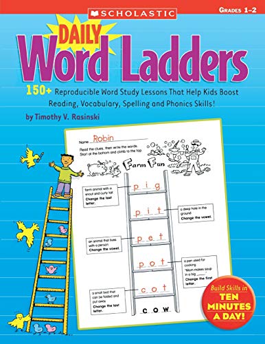 Product Cover Daily Word Ladders: Grades 1–2: 150+ Reproducible Word Study Lessons That Help Kids Boost Reading, Vocabulary, Spelling and Phonics Skills!