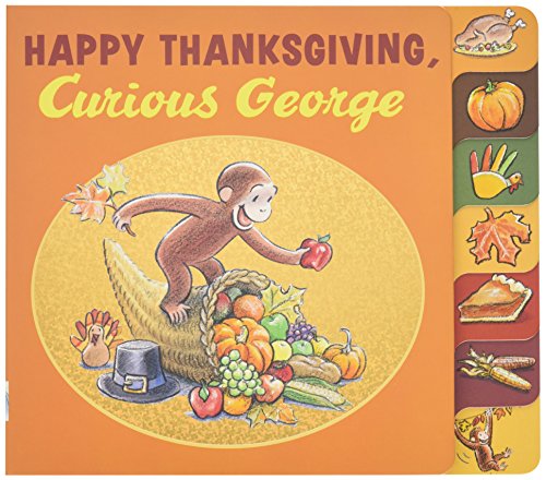 Product Cover Happy Thanksgiving, Curious George tabbed board book