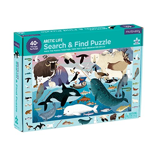 Product Cover Mudpuppy Arctic Life Search & Find Puzzle, 64 Pieces, 23