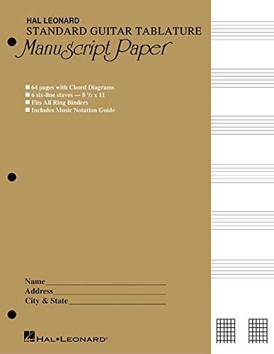 Product Cover Guitar Tablature Manuscript Paper - Standard