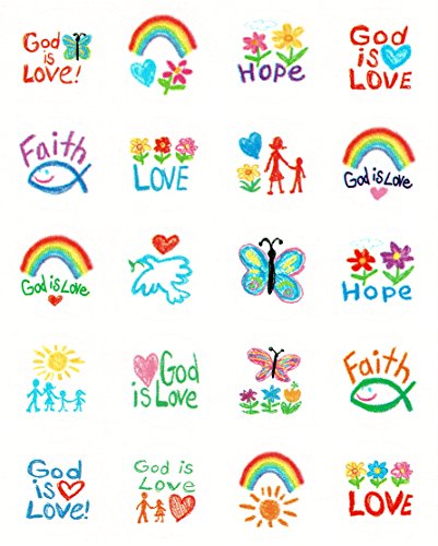 Product Cover Carson Dellosa 5239 Kid-Drawn Christian Faith Shape Stickers, 120 stickers