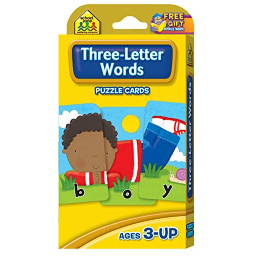Product Cover School Zone - Three-Letter Words Flash Cards - Ages 3 and Up, Letters, Letter Recognition, Word Recognition, Spelling, and More