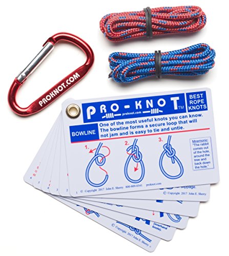 Product Cover Knot Tying Kit | Pro-Knot Best Rope Knot Cards, two practice cords and a carabiner