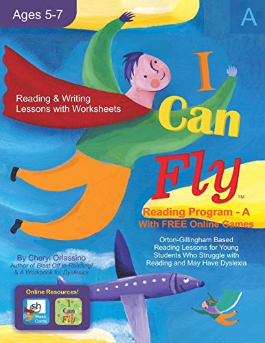 Product Cover I Can Fly - Reading Program - A, With FREE Online Games: Orton-Gillingham Based Reading Lessons for Young Students Who Struggle with Reading and May Have Dyslexia