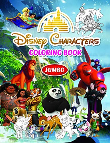 Product Cover Disney Characters Coloring Book: Ultimate Disney Jumbo Coloring Book With High Quality Images (unofficial)