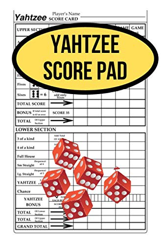 Product Cover Yahtzee Score Pad: 120 Yahtzee Score Sheet, Game Record Score Keeper Book, Score Card