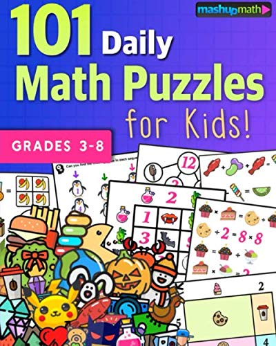 Product Cover 101 Daily Math Puzzles for Kids!: For Students in Grades 3-8