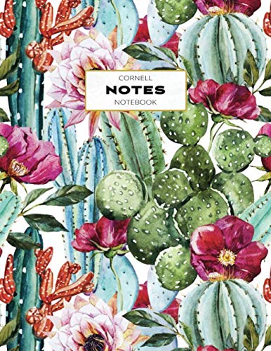 Product Cover Cornell Notes Notebook: Note Taking with College Ruled Lines, Index and Numbered Pages, Cactus