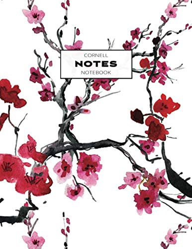 Product Cover Cornell Notes Notebook: Note Taking with College Ruled Lines, Index and Numbered Pages, Cherry Blossom