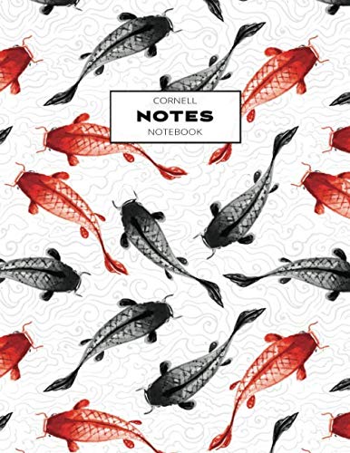 Product Cover Cornell Notes Notebook: Note Taking with College Ruled Lines, Index and Numbered Pages, Koi