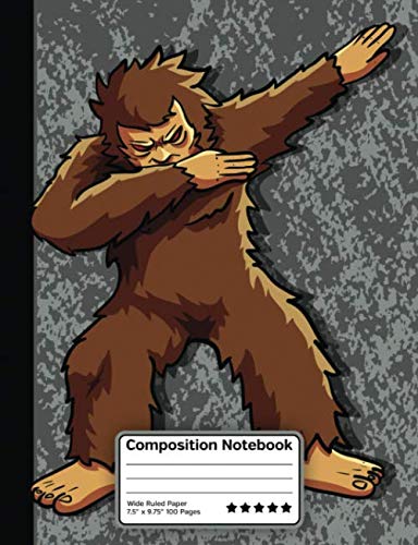 Product Cover Dabbing Bigfoot Dance Composition Notebook: Wide Ruled Line Paper Notebook for School, Journaling, or Personal Use.