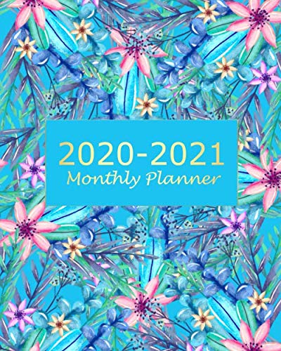 Product Cover 2020-2021 Monthly Planner: Blue Floral 2 Year Monthly Planner Calendar Schedule Organizer January 2020 to December 2021 (24 Months) With Holidays and inspirational Quotes