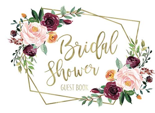 Product Cover Bridal Shower Guest Book: Boho Gold Geometric Floral Guest Book And Gift Recorder