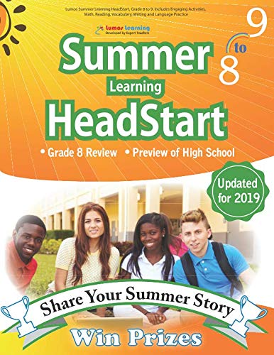 Product Cover Lumos Summer Learning HeadStart, Grade 8 to 9: Includes Engaging Activities, Math, Reading, Vocabulary, Writing and Language Practice: ... Resources for Students Starting High School