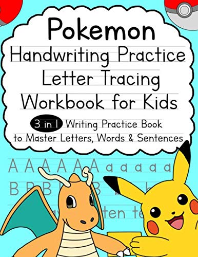 Product Cover Pokemon Handwriting Practice Letter Tracing Workbook for Kids: 3-in-1 Writing Practice Book to Master Letters, Words & Sentences