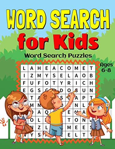 Product Cover Word Search for Kids Ages 6-8: 55 Fun and Educational Word Search Puzzles to Improve Vocabulary, Spelling, Memory and Logic Skills for Kids.