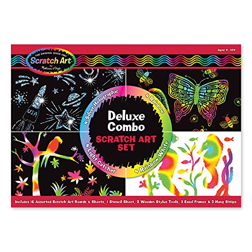 Product Cover Melissa & Doug Scratch Art Deluxe Combo Set (Arts & Crafts, Hides Colors & Patterns, Easy to Use, Supplies for 16 Projects, Great Gift for Girls and Boys - Best for 4, 5, 6 Year Olds and Up)