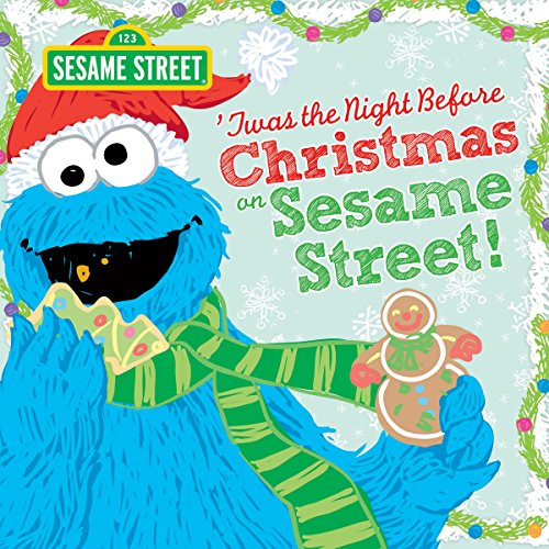 Product Cover Twas the Night Before Christmas on Sesame Street (Sesame Street Scribbles Cookie Monster)