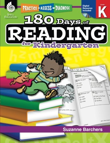 Product Cover 180 Days of Reading: Grade K - Daily Reading Workbook for Classroom and Home, Sight Word and Phonics Practice, Kindergarten School Level Activities Created by Teachers to Master Challenging Concepts