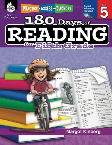 Product Cover 180 Days of Reading: Grade 5 - Daily Reading Workbook for Classroom and Home, Reading Comprehension and Phonics Practice, School Level Activities Created by Teachers to Master Challenging Concepts