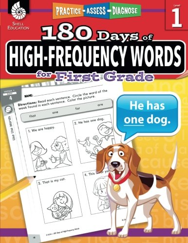 Product Cover 180 Days of High-Frequency Words for First Grade - Learn to Read First Grade Workbook - Improves Sight Words Recognition and Reading Comprehension for Grade 1, Ages 5 to 7 (180 Days of Practice)