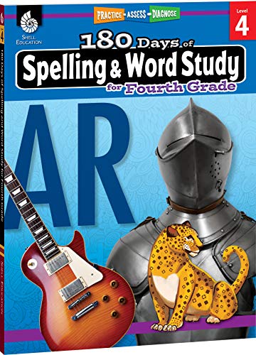 Product Cover 180 Days of Spelling and Word Study: Grade 4 - Daily Spelling Workbook for Classroom and Home, Cool and Fun Practice, Elementary School Level ... Concepts (Practice-Assess-Diagnose)