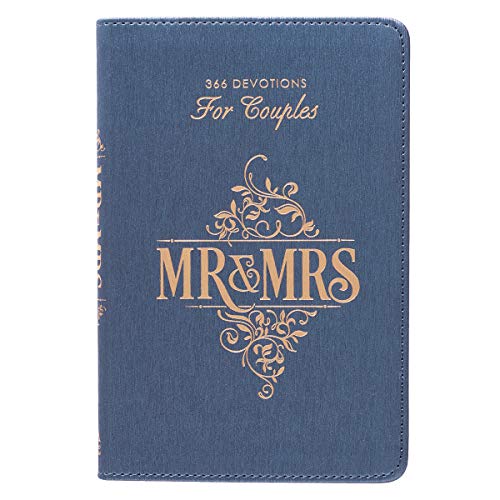 Product Cover Mr. & Mrs. 366 Devotions for Couples | Enrich Your Marriage and Relationship | Blue Faux Leather Flexcover Devotional Gift Book w/ Ribbon Marker