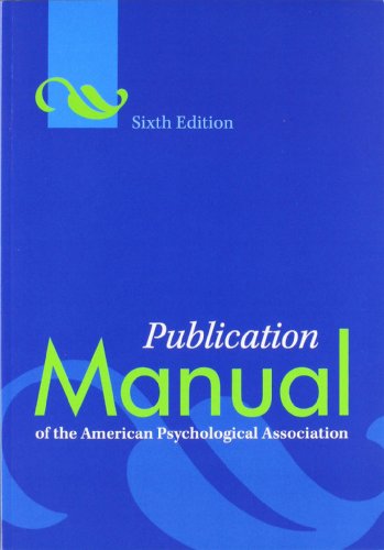 Product Cover Publication Manual of the American Psychological Association, 6th Edition
