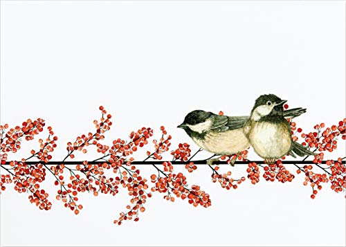Product Cover Winterberry & Chickadees Deluxe Boxed Holiday Cards (Christmas Cards, Holiday Cards, Greeting Cards)