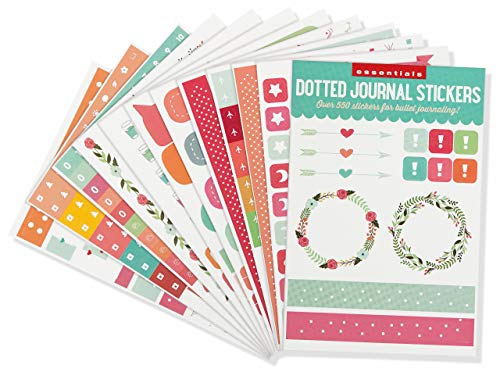 Product Cover Essentials Planner Stickers for Dotted Journals (Set of 550+ stickers. Great for bullet journaling, weekly planners, and notebooks)