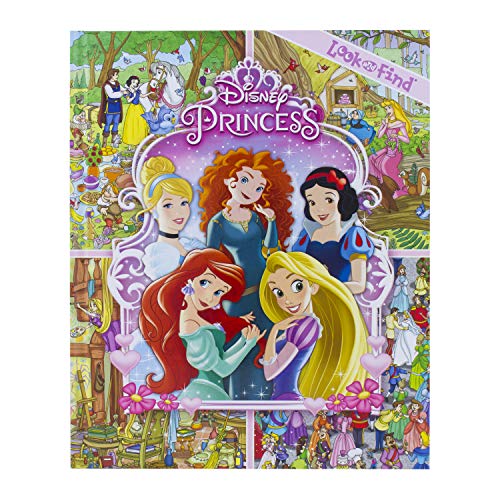 Product Cover Disney Princess Cinderella, Tangled, Aladdin and More!- Look and Find Activity Book - PI Kids