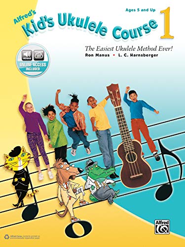Product Cover Alfred's Kid's Ukulele Course 1: The Easiest Ukulele Method Ever!, Book & Online Audio