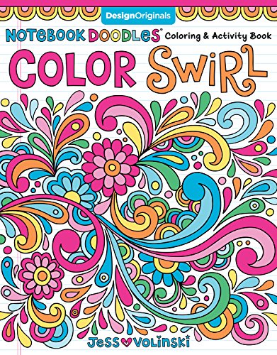 Product Cover Notebook Doodles Color Swirl: Coloring & Activity Book (Design Originals) 32 Curly, Swirly Designs; Beginner-Friendly Relaxing & Inspiring Art Activities for Tweens, on Extra-Thick Perforated Pages