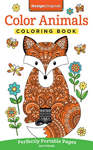 Product Cover Color Animals Coloring Book: Perfectly Portable Pages (On-the-Go! Coloring Book) (Design Originals) Extra-Thick High-Quality Perforated Pages in Convenient 5x8 Size Easy to Take Along Everywhere