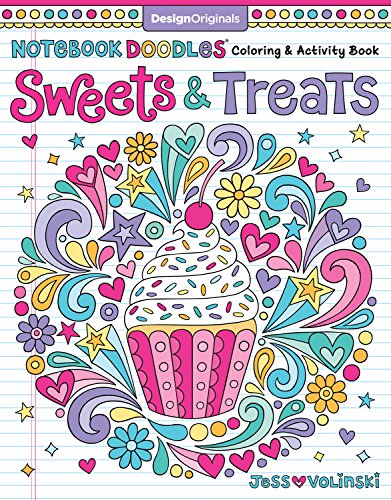 Product Cover Notebook Doodles Sweets & Treats: Coloring & Activity Book (Design Originals) 32 Scrumptious Designs; Beginner-Friendly Empowering Art Activities for Tweens, on Extra-Thick Perforated Pages